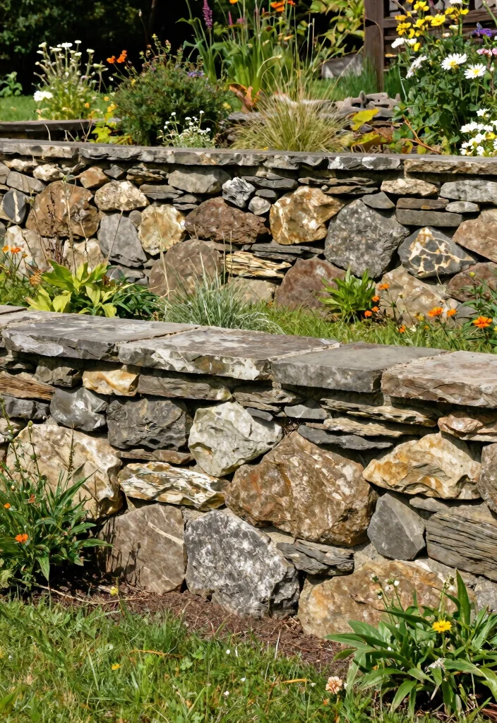 17 Front Yard Gates and Fences Ideas With Stunning Curb Appeal - 15. Rustic Stone Fencing 1