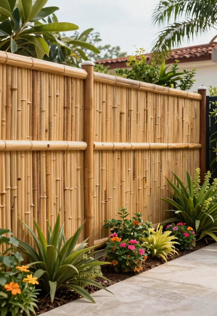 17 Front Yard Gates and Fences Ideas With Stunning Curb Appeal - 2. Bamboo Fencing 1
