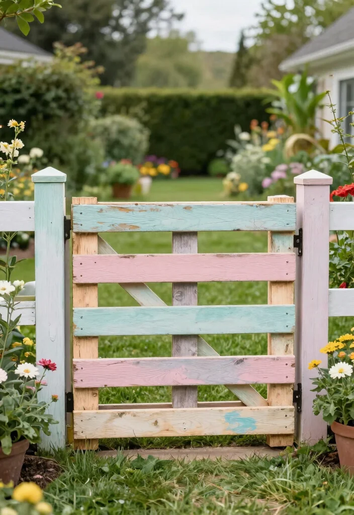 17 Front Yard Gates and Fences Ideas With Stunning Curb Appeal - 5. Upcycled Pallet Gates 1