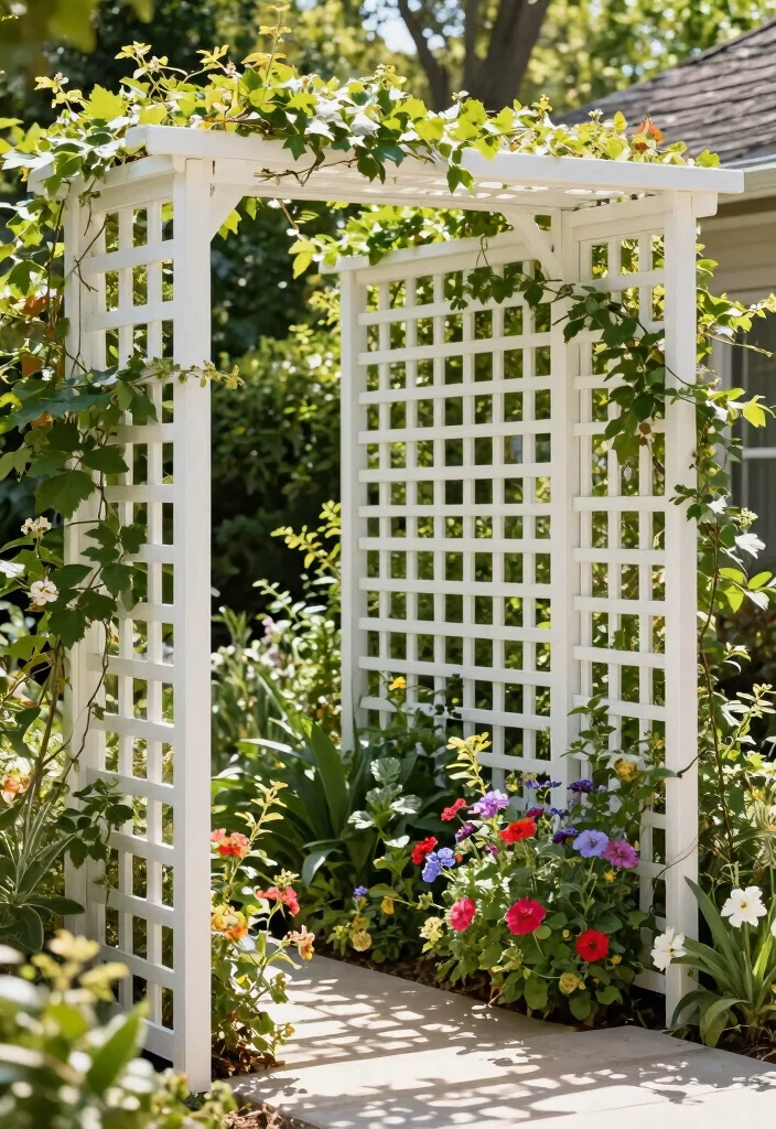 17 Front Yard Gates and Fences Ideas With Stunning Curb Appeal - 7. Trellis Fencing 1