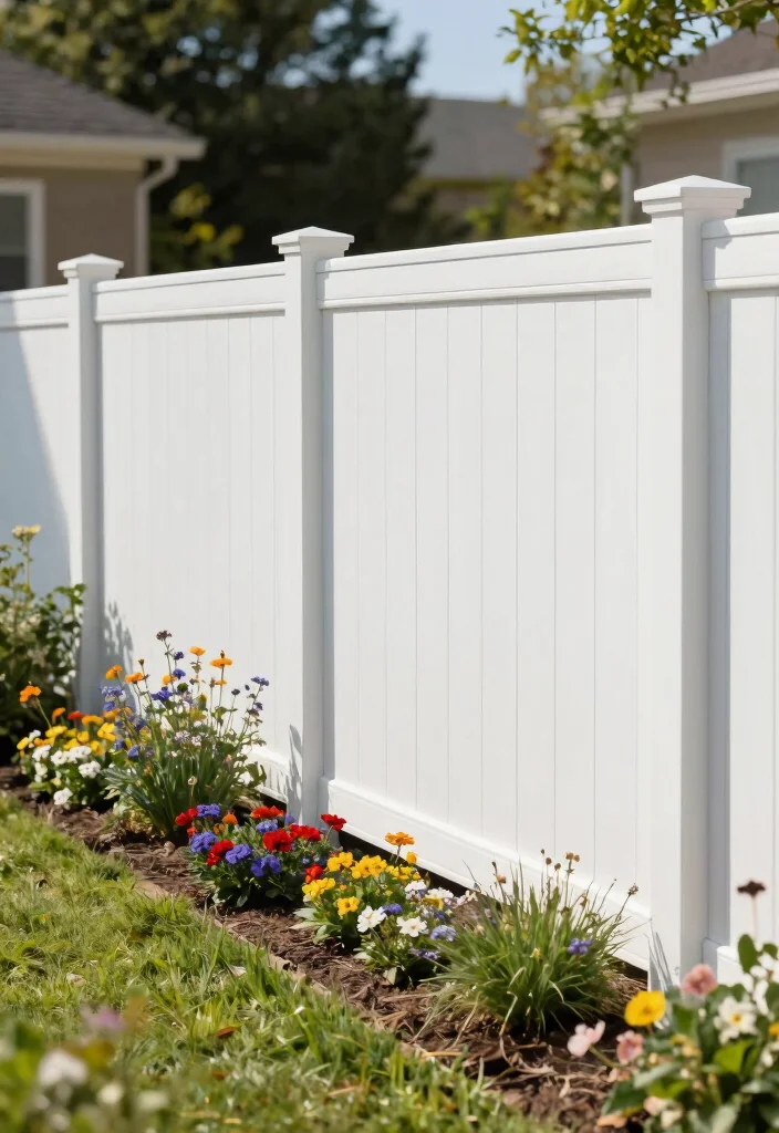 17 Front Yard Gates and Fences Ideas With Stunning Curb Appeal - 9. Eco-Friendly Vinyl Fencing 1