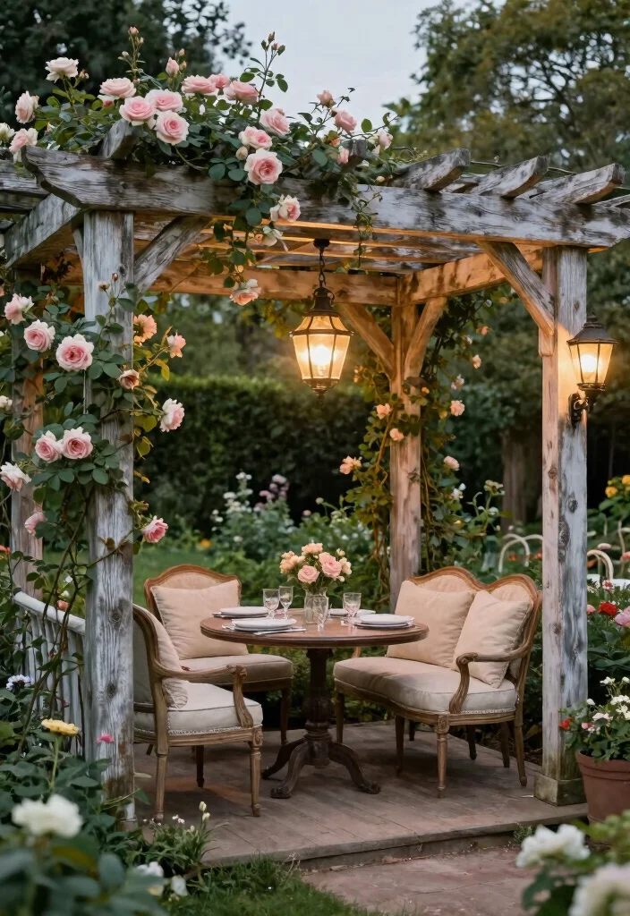 17 Garden Pergola Ideas That Elevate Your Backyard - 14. Vintage-Style Pergola 1
