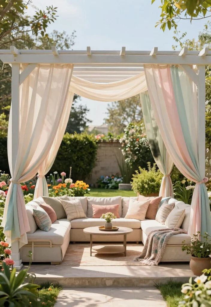 17 Garden Pergola Ideas That Elevate Your Backyard - 6. Canvas-Covered Pergola 1