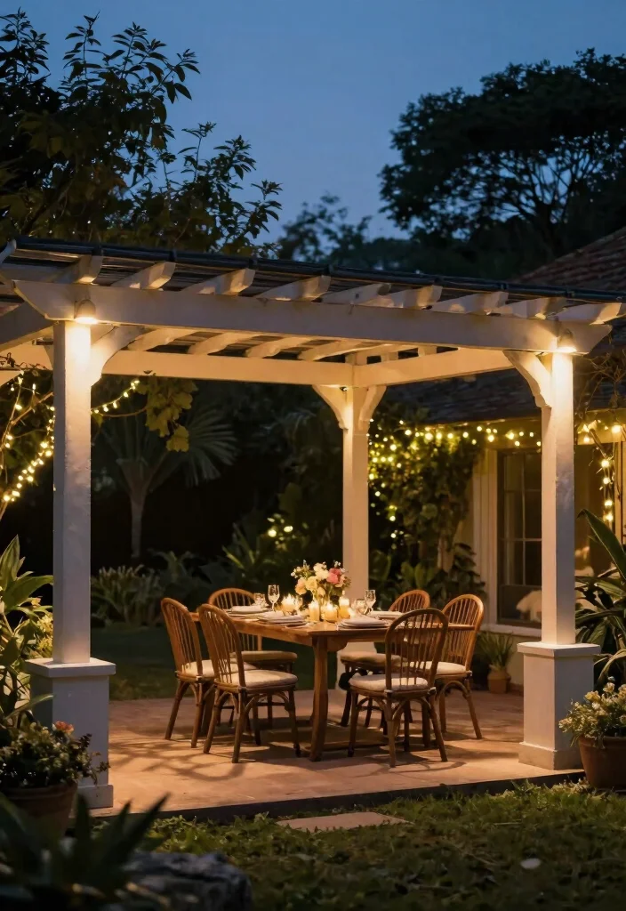 17 Garden Pergola Ideas That Elevate Your Backyard - 7. Integrated Lighting Pergola 1