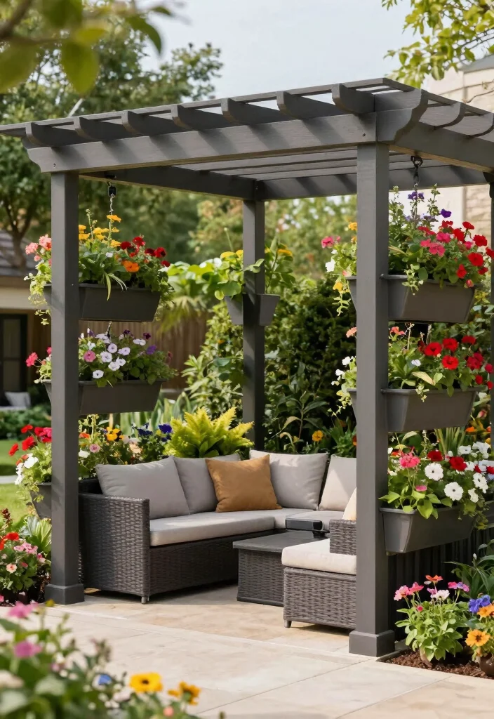 17 Garden Pergola Ideas That Elevate Your Backyard - 9. Pergola with Built-In Planters 1