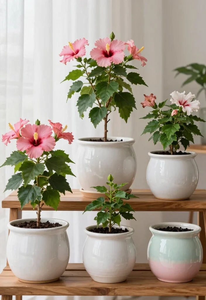 17 Hibiscus Planter Ideas With Tropical Beauty - 1. Classic Ceramic Elegance 1