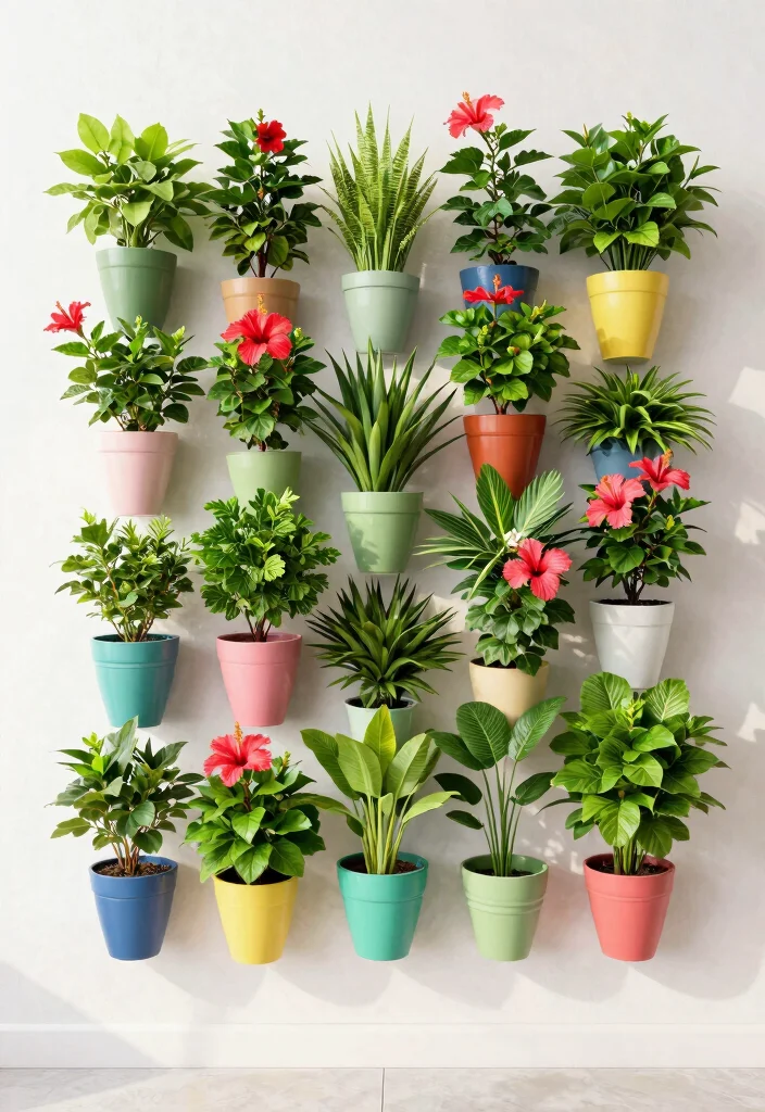 17 Hibiscus Planter Ideas With Tropical Beauty - 6. Tropical Wall Planters 1