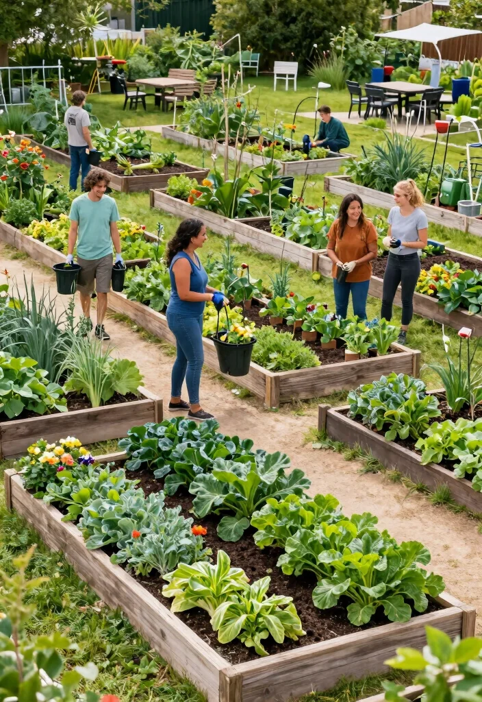 17 Outdoor Elevated Garden Beds Ideas With Smart Layouts - 17. Community Garden Collaboration 1