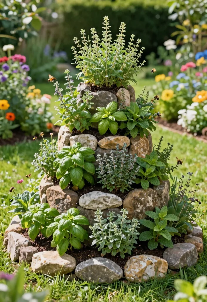 17 Outdoor Elevated Garden Beds Ideas With Smart Layouts - 3. Herb Spiral Garden Beds 1