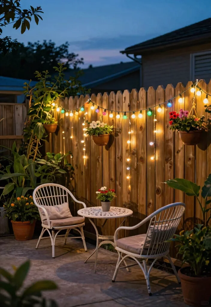 17 Outdoor Fence Lighting Ideas That Glow Beautifully - 1. Twinkling Fairy Lights 1