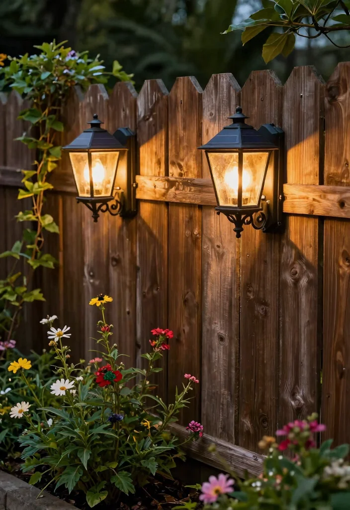 17 Outdoor Fence Lighting Ideas That Glow Beautifully - 10. Vintage-Style Solar Wall Sconces 1