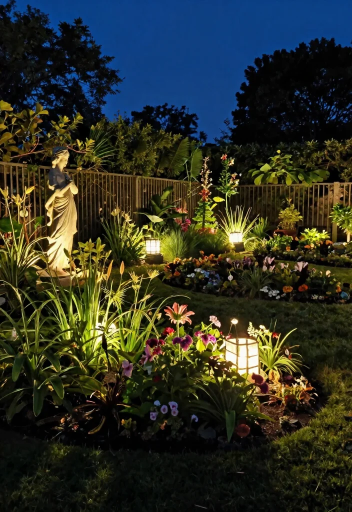 17 Outdoor Fence Lighting Ideas That Glow Beautifully - 16. Highlighting Garden Features 1