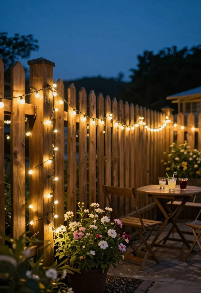 17 Outdoor Fence Lighting Ideas That Glow Beautifully - 8. String Lights Wrapped Around Fencing 1