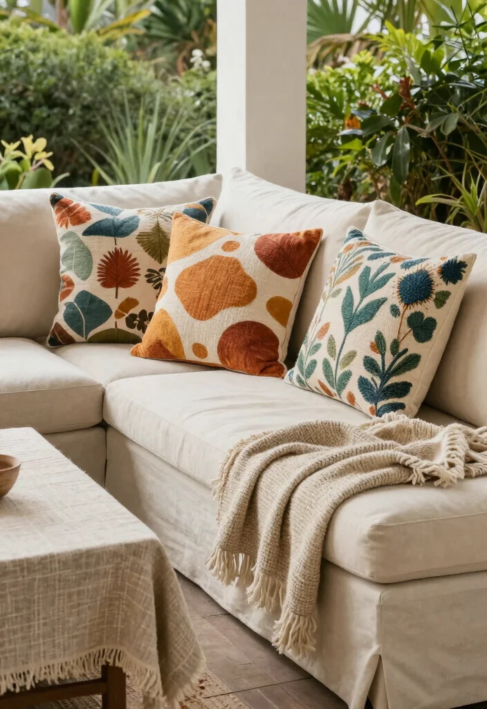 17 Patio Decor Ideas That Create a Cozy Outdoor Space - 5. Organic Textiles for Soft Furnishings 1