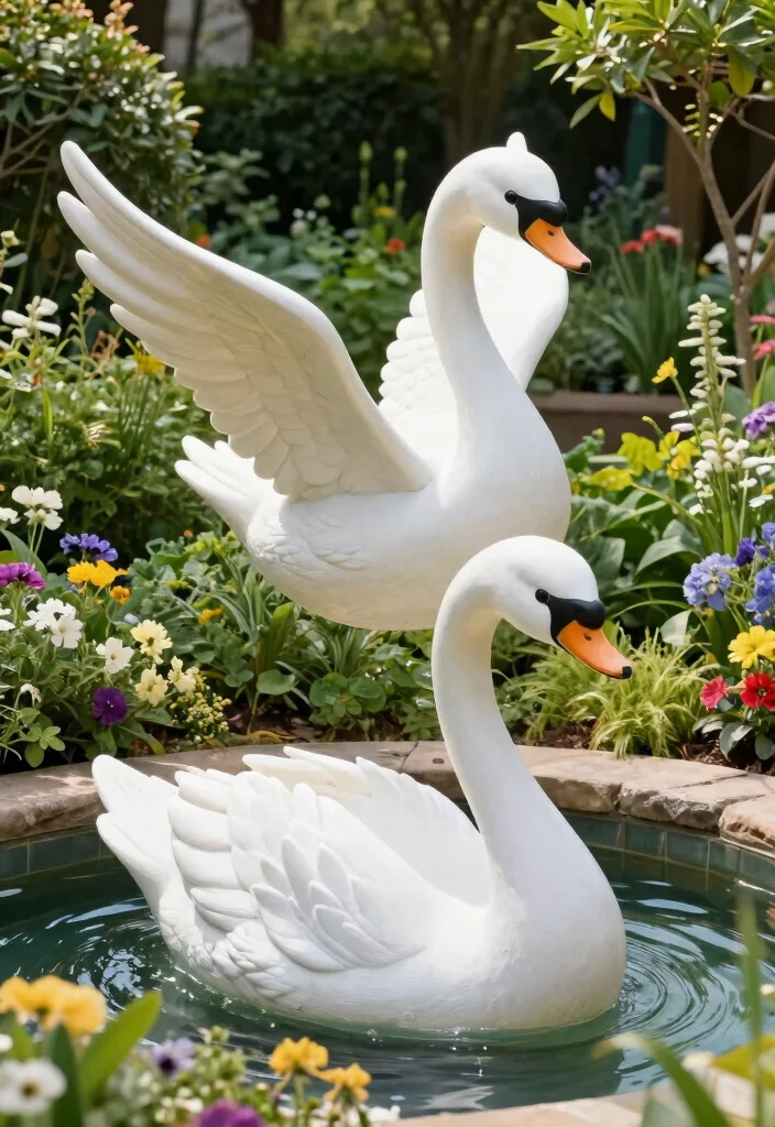 17 Swan Planter Ideas With Whimsical Touch - 14. Swan Planters with Unique Shapes 1