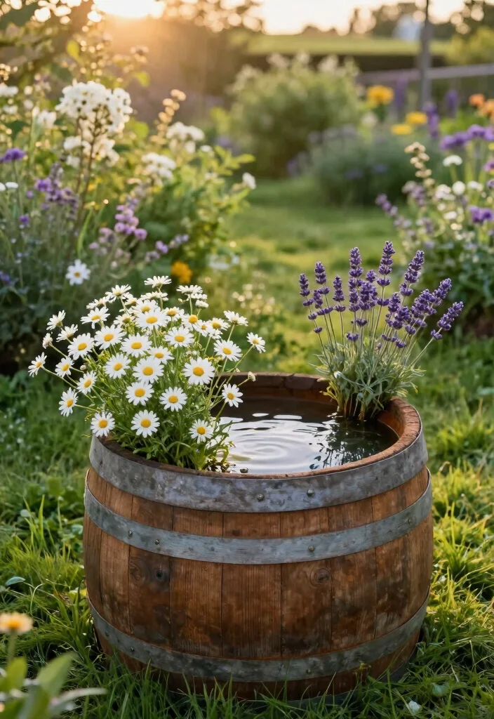 18 Bird Bath Planter Ideas With Unique Garden Charm - 2. Rustic Wooden Bird Bath Planter 1