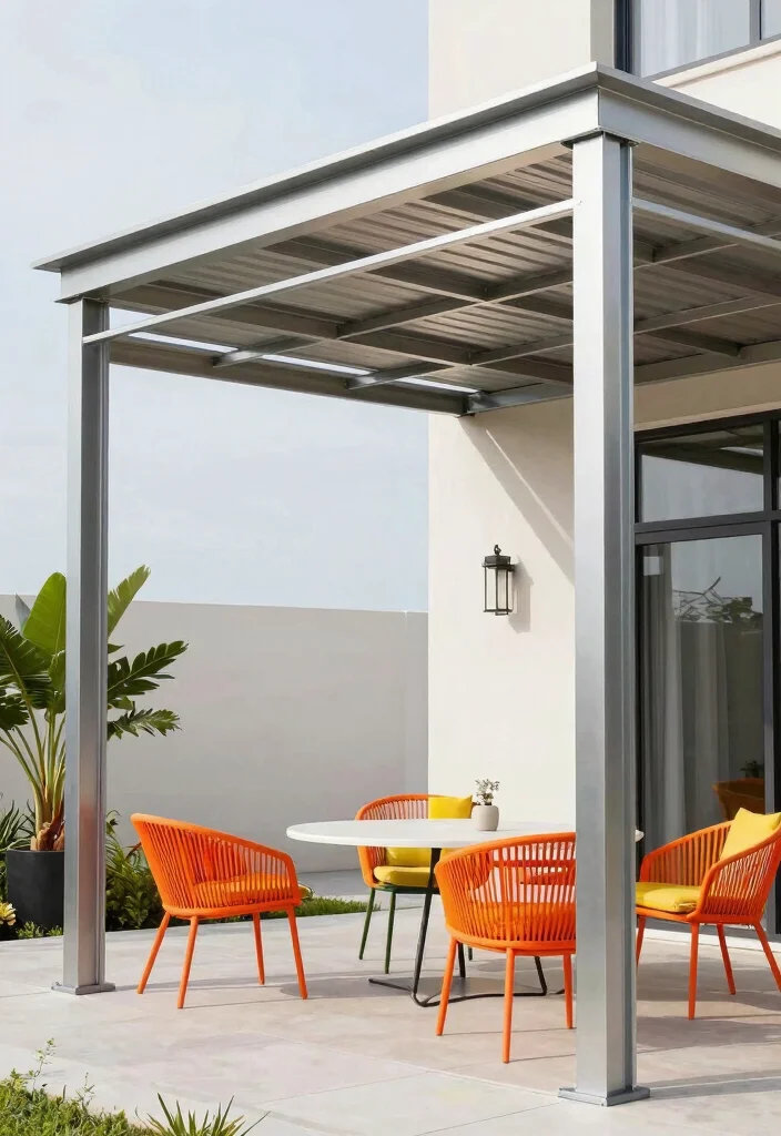 18 Front Porch Awning Ideas That Add Shade & Style - 11. Eco-Friendly Metal Canopy 1