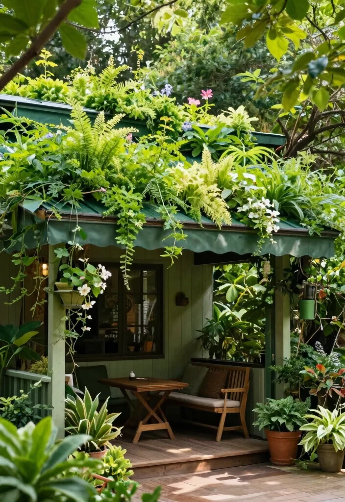18 Front Porch Awning Ideas That Add Shade & Style - 5. Green Roof Awning 1