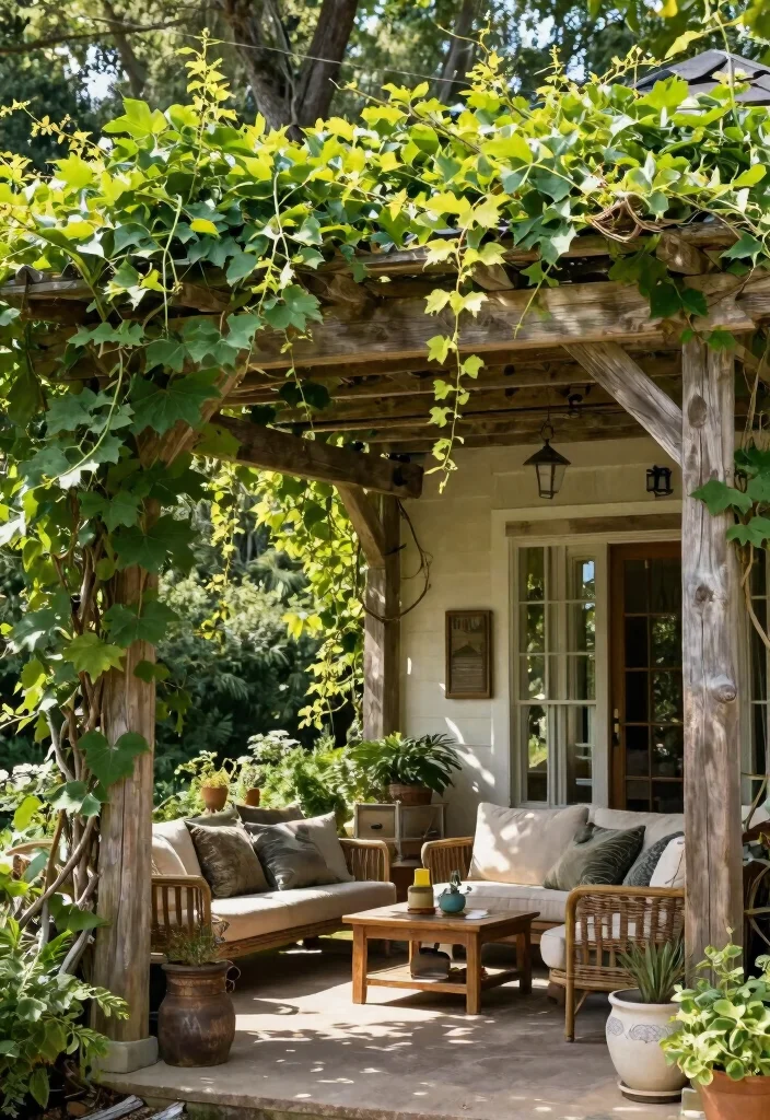 18 Front Porch Awning Ideas That Add Shade & Style - 8. Pergola with Climbing Vines 1