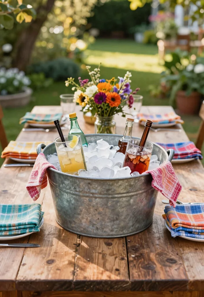 18 Galvanized Tub Planter Ideas With Vintage Farmhouse Style - 5. Galvanized Tub Centerpiece 1