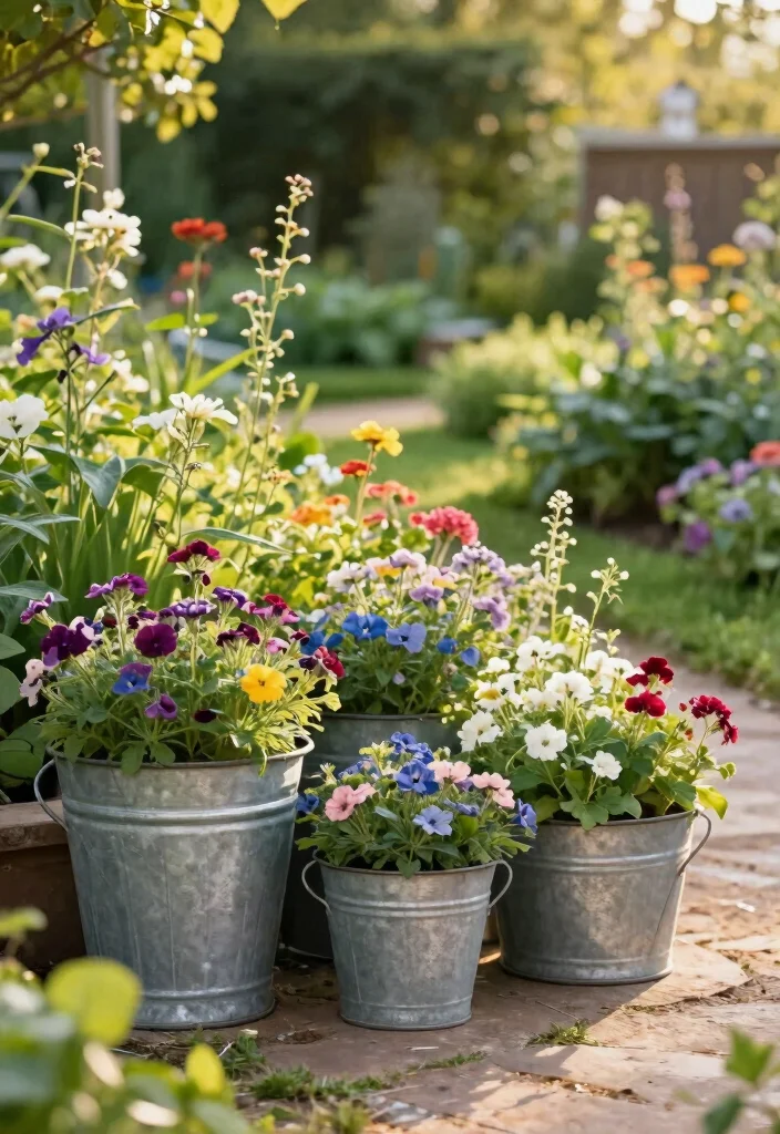 18 Galvanized Tub Planter Ideas With Vintage Farmhouse Style - 9. Stylish Garden Border 1