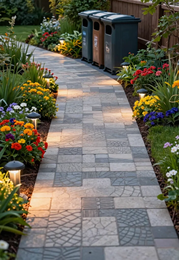 18 Garbage Can Storage Outdoor Ideas That Hide the Mess - 17. Paver Stone Paths 1