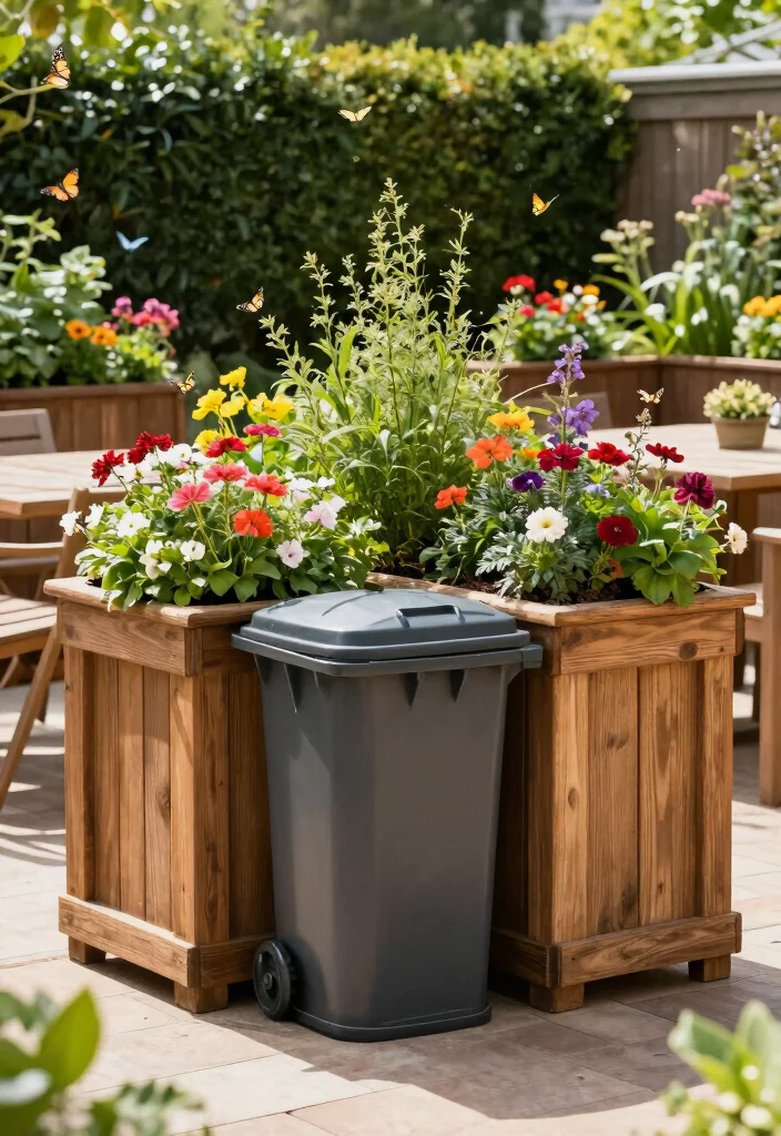 18 Garbage Can Storage Outdoor Ideas That Hide the Mess - 4. Stylish Planter Boxes 1