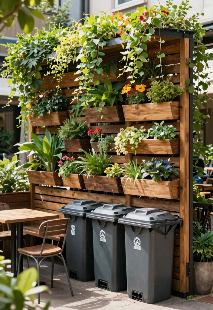 18 Garbage Can Storage Outdoor Ideas That Hide the Mess - 5. Vertical Garden Screens 1