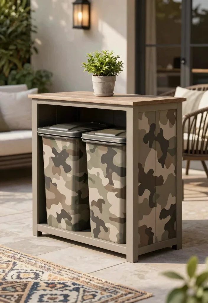 18 Garbage Can Storage Outdoor Ideas That Hide the Mess - 7. Camouflaged Outdoor Cabinets 1