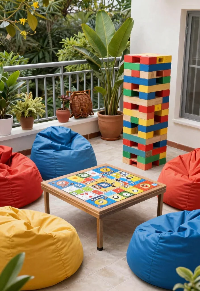 18 Large Balcony Decor Ideas That Transform Your Space - 14. Outdoor Games Area 1