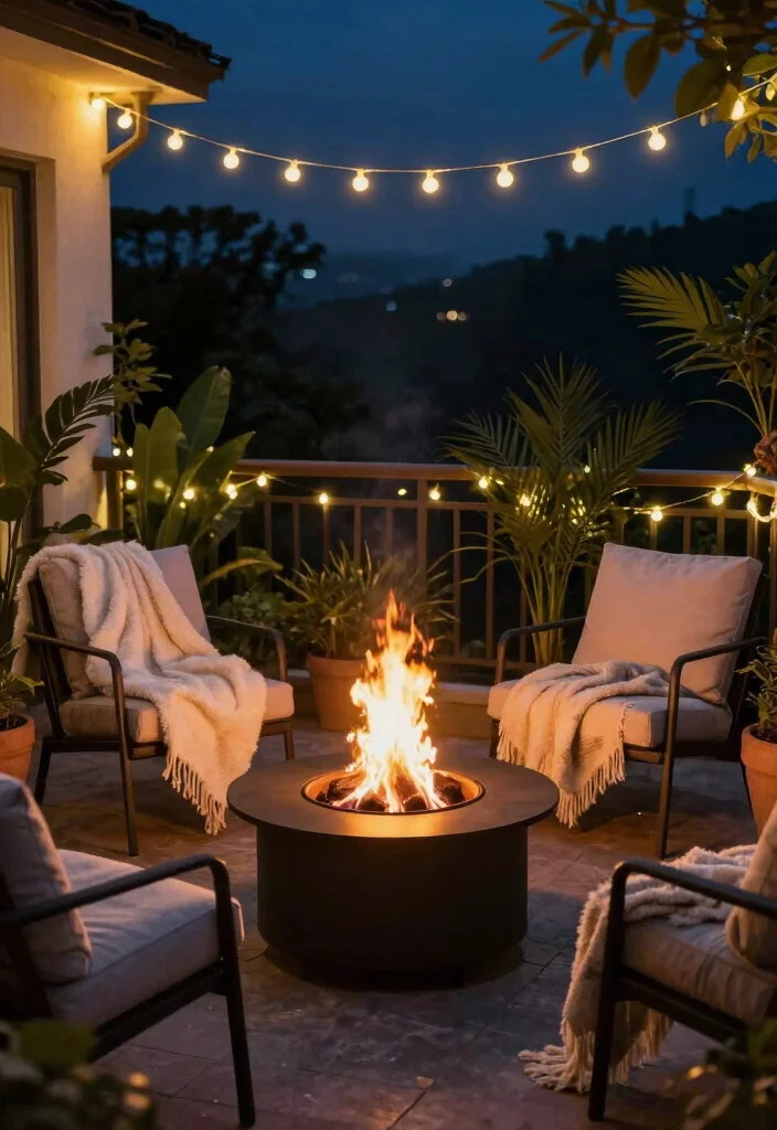 18 Large Balcony Decor Ideas That Transform Your Space - 9. Fire Pit or Heater 1