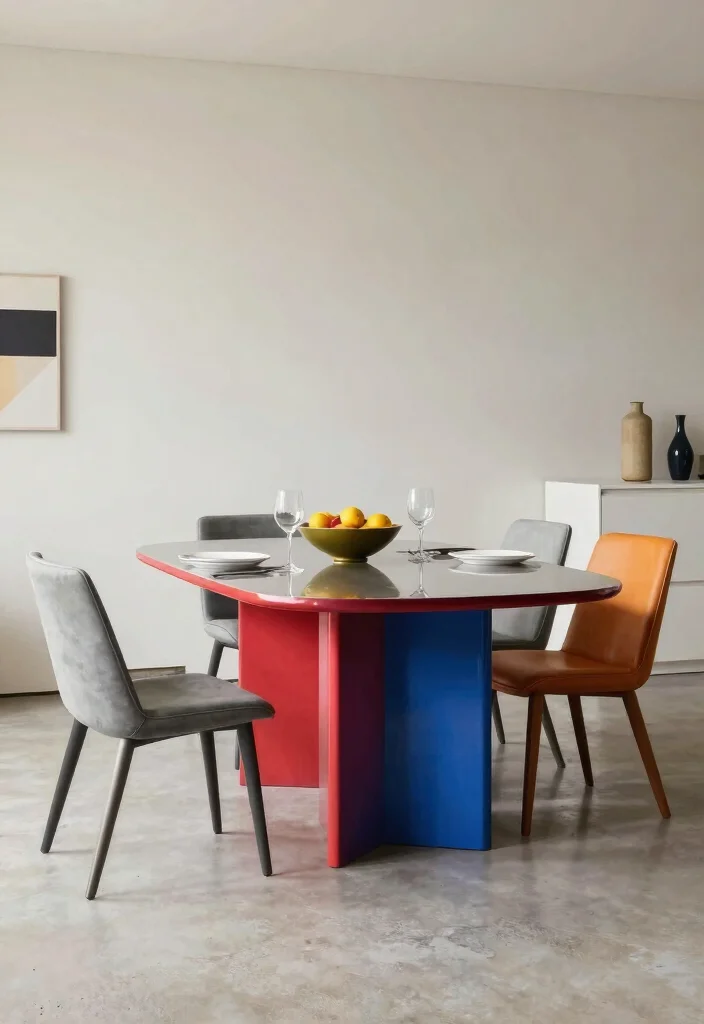 18 Modern Farmhouse Dining Table Ideas With Timeless Style - 13. The Power of Color 1