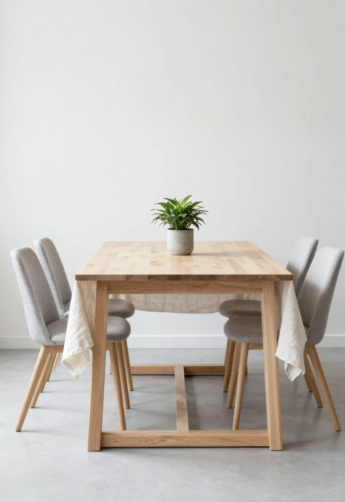 18 Modern Farmhouse Dining Table Ideas With Timeless Style - 5. Minimalist Scandinavian Design 1