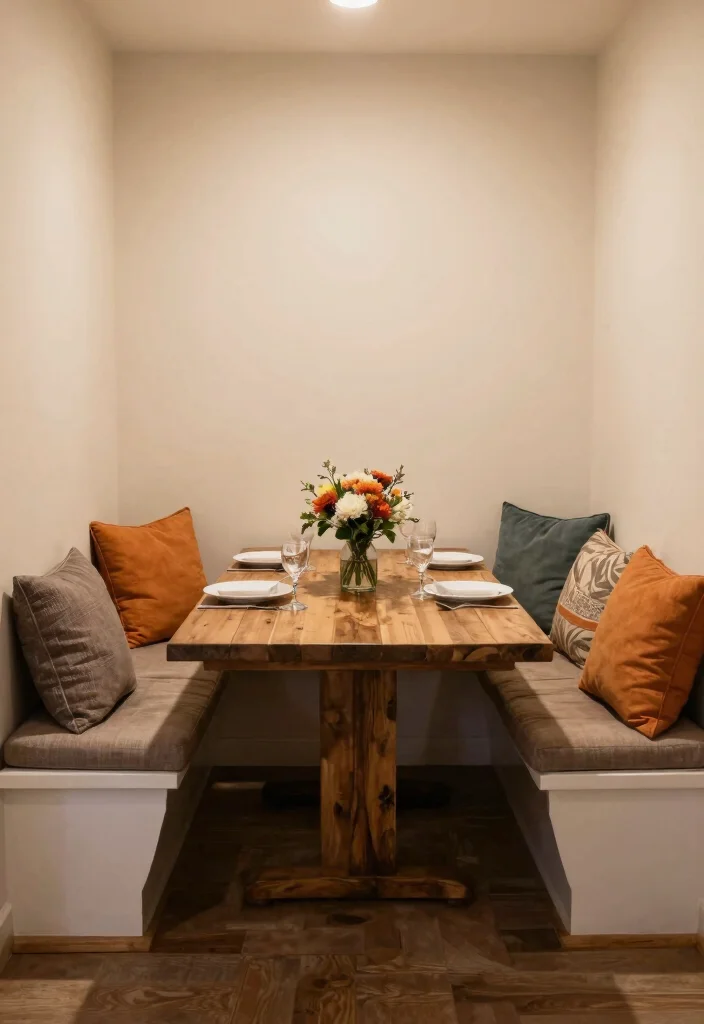 18 Modern Farmhouse Dining Table Ideas With Timeless Style - 9. Incorporating Built-in Benches 1