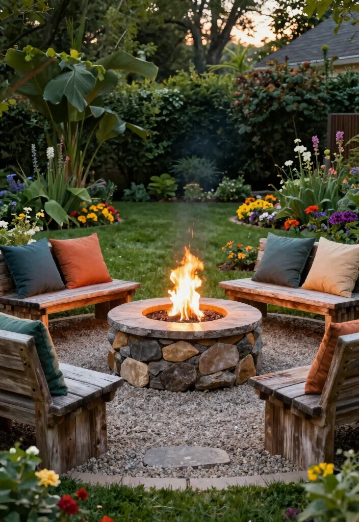 18 Outdoor Fire Pit Area Ideas That Feel Like a Retreat - 1. The Eco-Friendly Stone Fire Pit 1