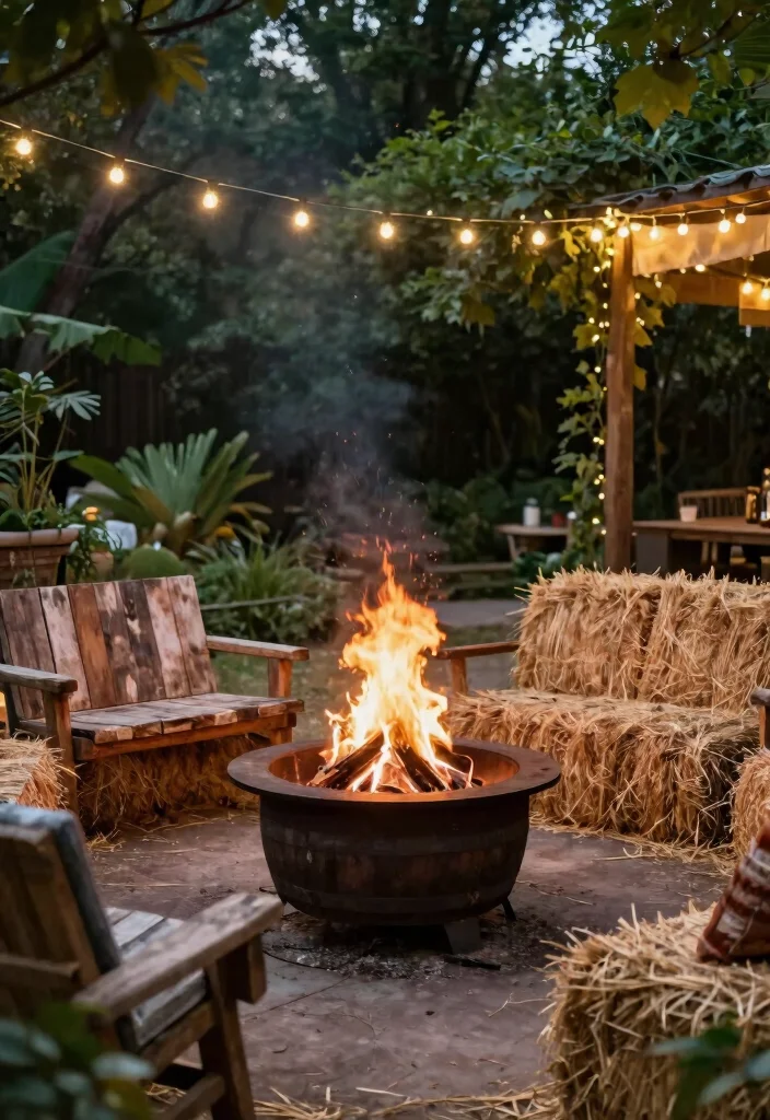 18 Outdoor Fire Pit Area Ideas That Feel Like a Retreat - 10. Rustic Barrel Fire Pit 1