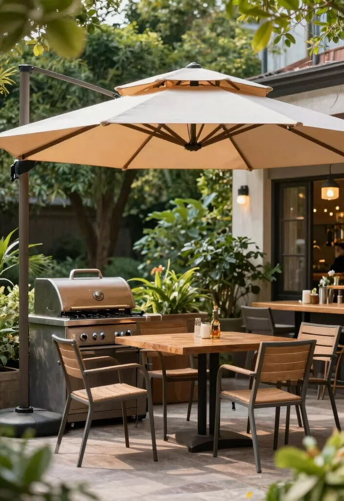 18 Patio BBQ Area Ideas That Are Perfect for Entertaining - 15. Instant Shade Solutions 1