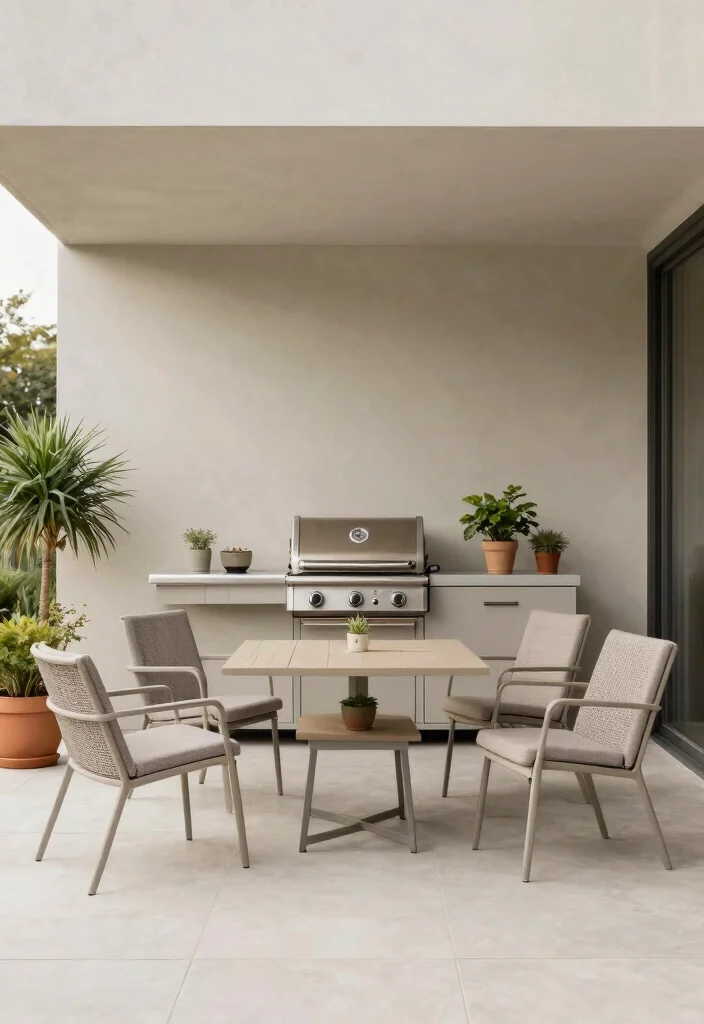 18 Patio BBQ Area Ideas That Are Perfect for Entertaining - 17. Minimalist Style 1