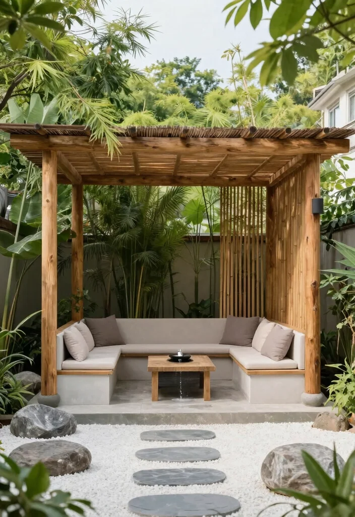 18 Pergola Patio Attached to House Ideas With Seamless Design - 6. Zen-Inspired Space 1
