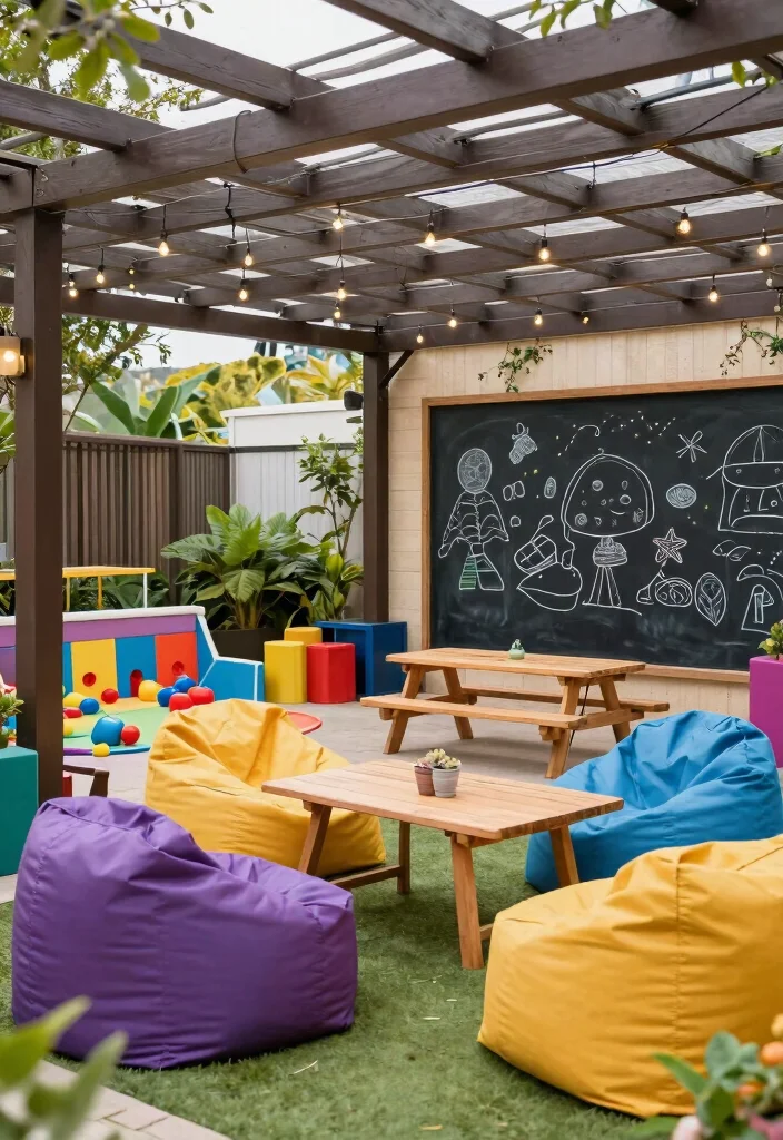 18 Pergola Patio Attached to House Ideas With Seamless Design - 7. Family-Friendly Fun Zone 1