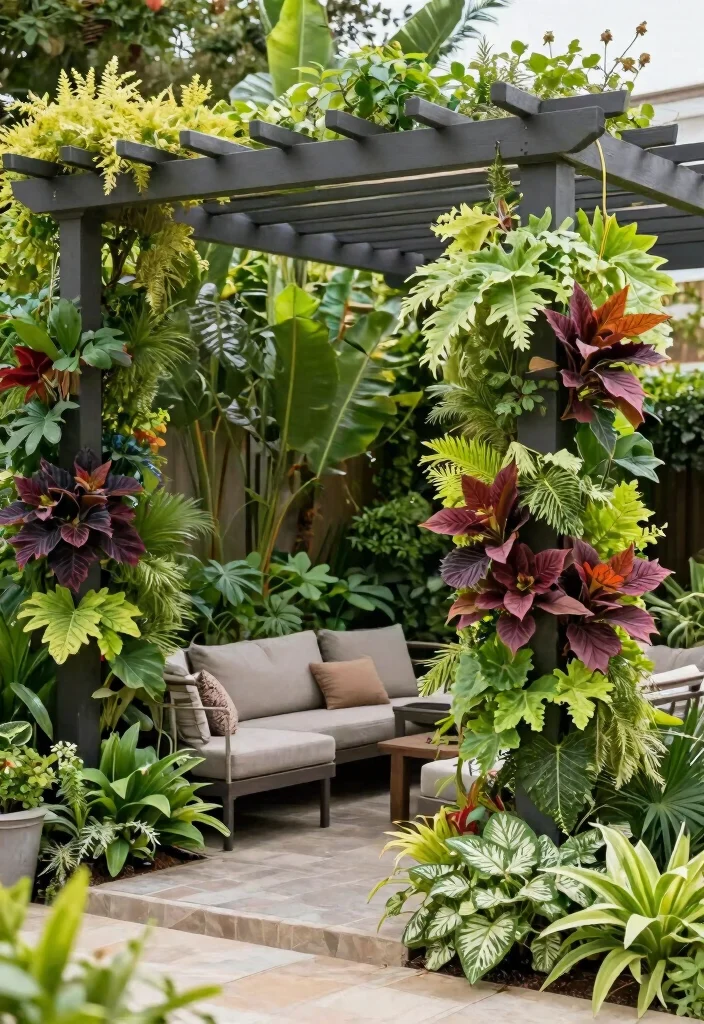 18 Pergola Patio Attached to House Ideas With Seamless Design - 9. Vertical Garden Pergola 1