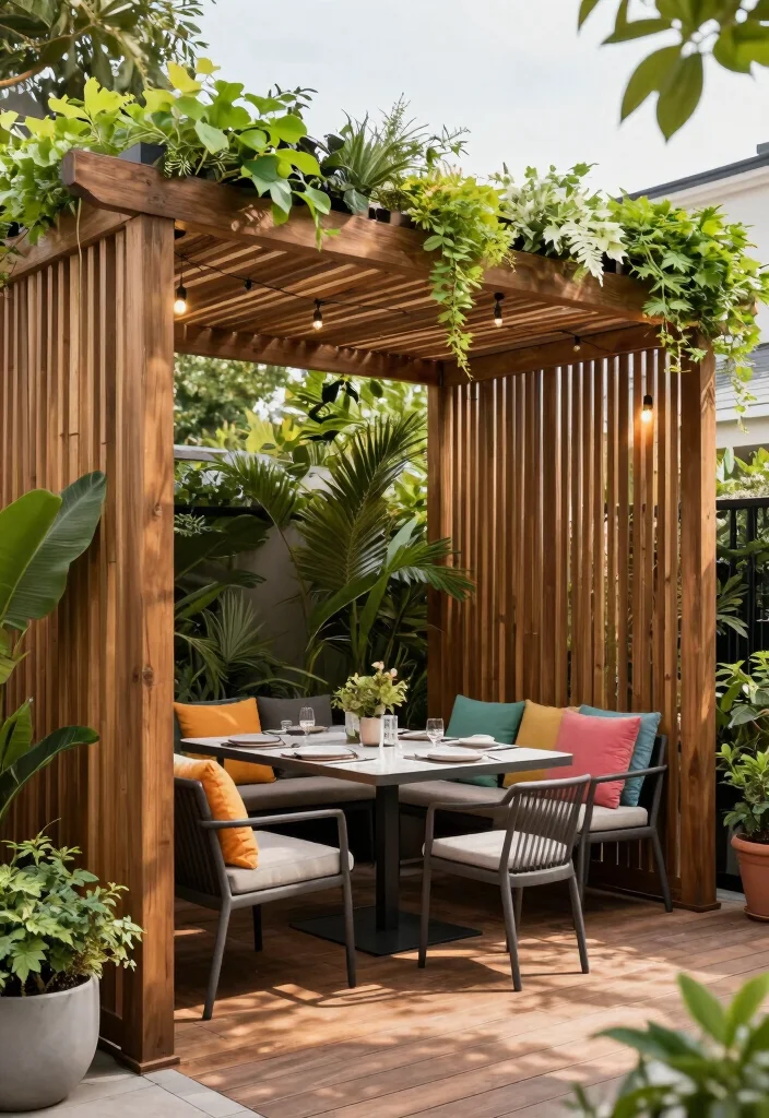 18 Pergola on Deck Ideas That Upgrade Your Space - 1. Chic Slatted Pergola 1