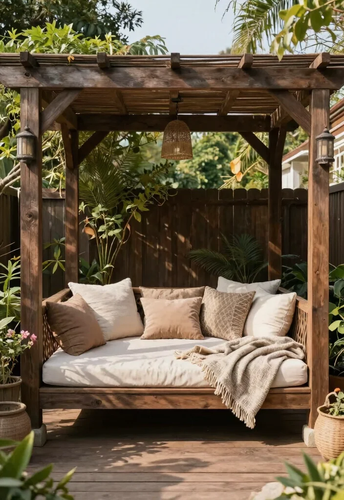 18 Pergola on Deck Ideas That Upgrade Your Space - 14. Pergola with a Daybed 1
