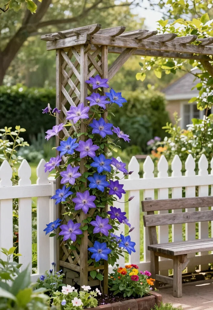 18 Trellis on Fence Ideas With Climbing Beauty - 1. Classic Lattice Trellis 1