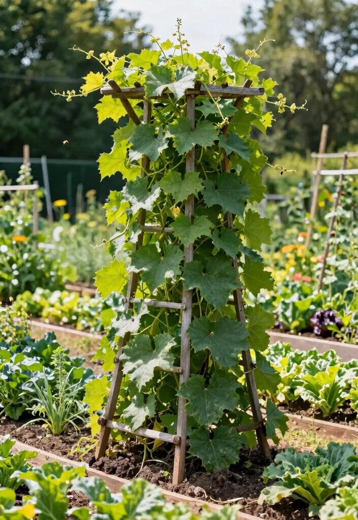 18 Trellis on Fence Ideas With Climbing Beauty - 17. Trestle Trellis 1