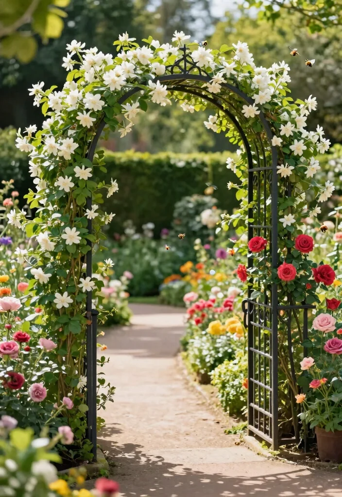 18 Trellis on Fence Ideas With Climbing Beauty - 5. Archway Trellis 1