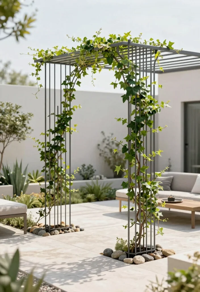 18 Trellis on Fence Ideas With Climbing Beauty - 7. Minimalist Trellis Design 1