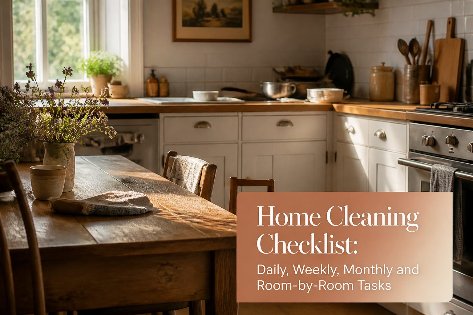 Home Cleaning Checklist: Daily, Weekly, Monthly and Room-by-Room Tasks